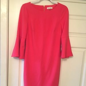 Calvin Klein Coral Bell Sleeve Dress